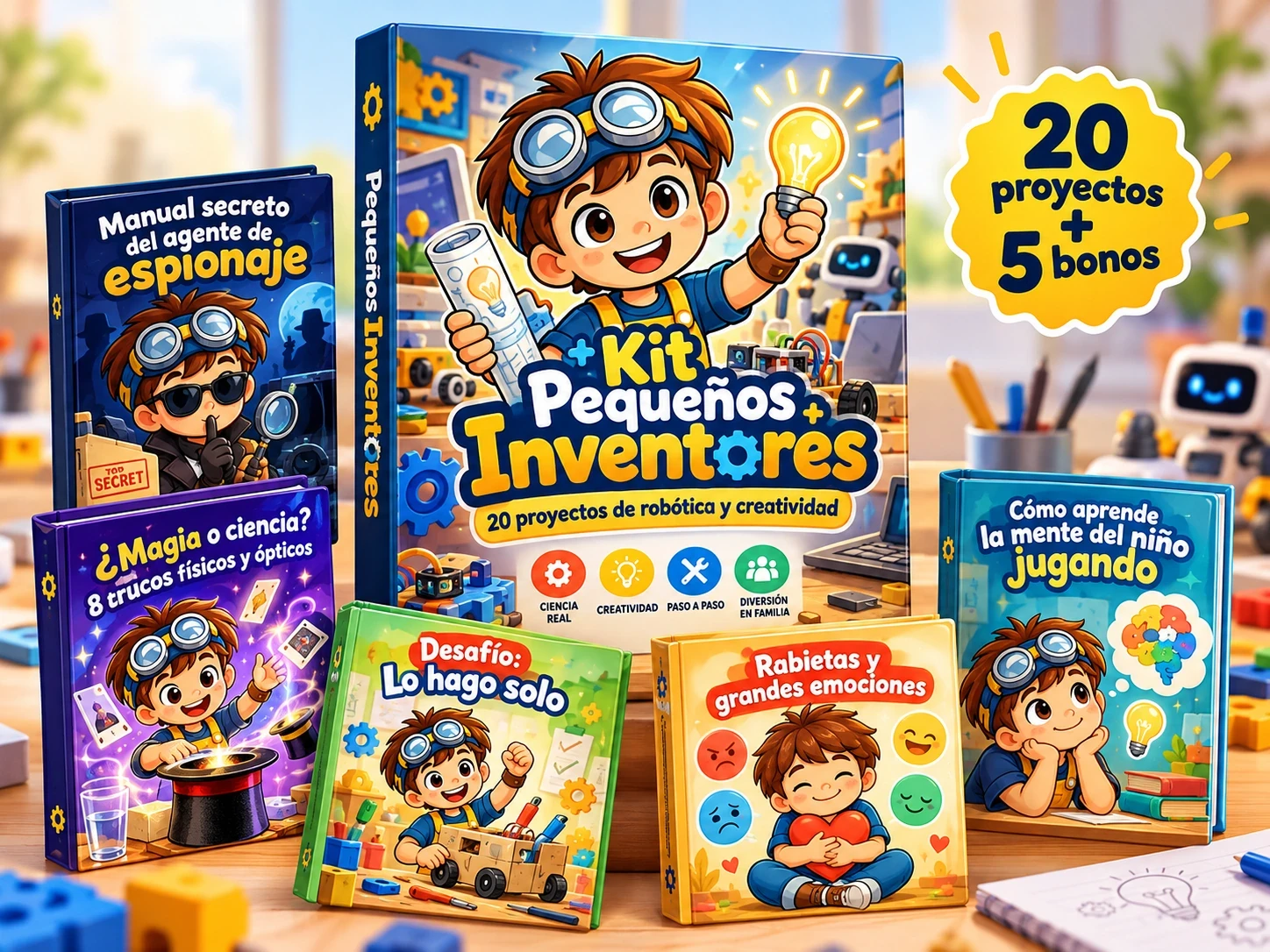 Kit Pequeños Inventores: 20 proyectos y cinco bonos especiales